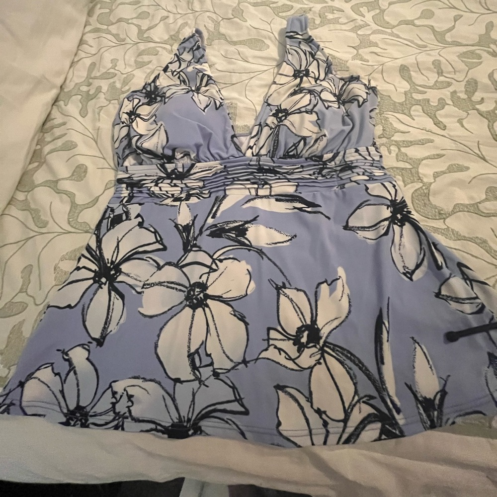 Beautiful blue and white tankini